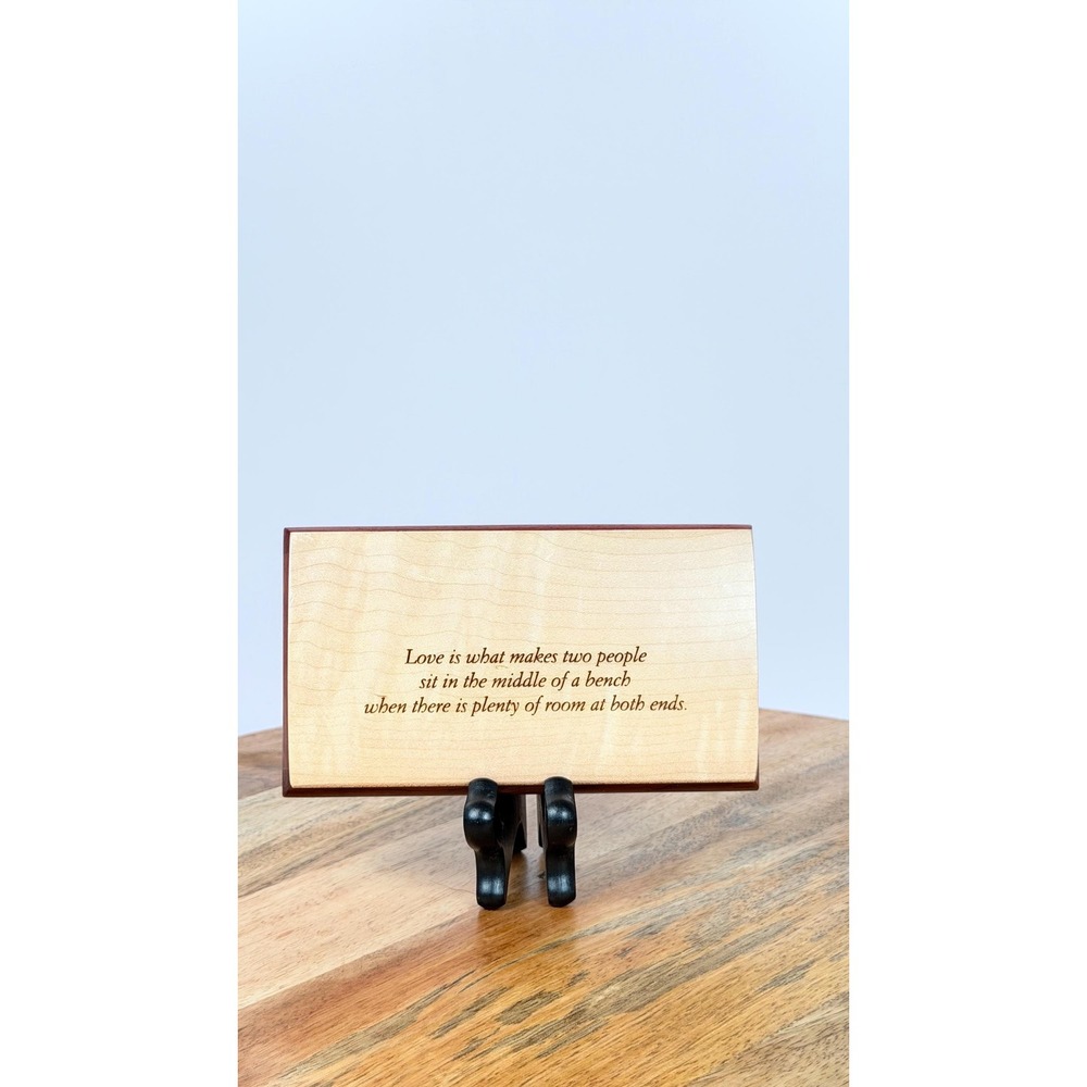 Mikutowski Woodworking Love Bench Quote Keepsake Box Curly Maple Handmade USA